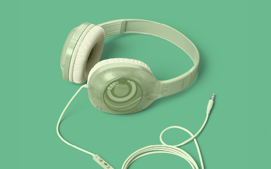 Light green headphones